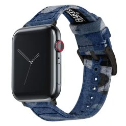 Barton Watch Bands Apple Watch | Navy Camouflage Canvas 13 Barton Watch Bands Apple Watch | Navy Camouflage Canvas -Barton Watch Bands Shop APPL CANQR CAMONVY BLK DT1 2