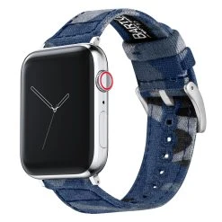 Barton Watch Bands Apple Watch | Navy Camouflage Canvas