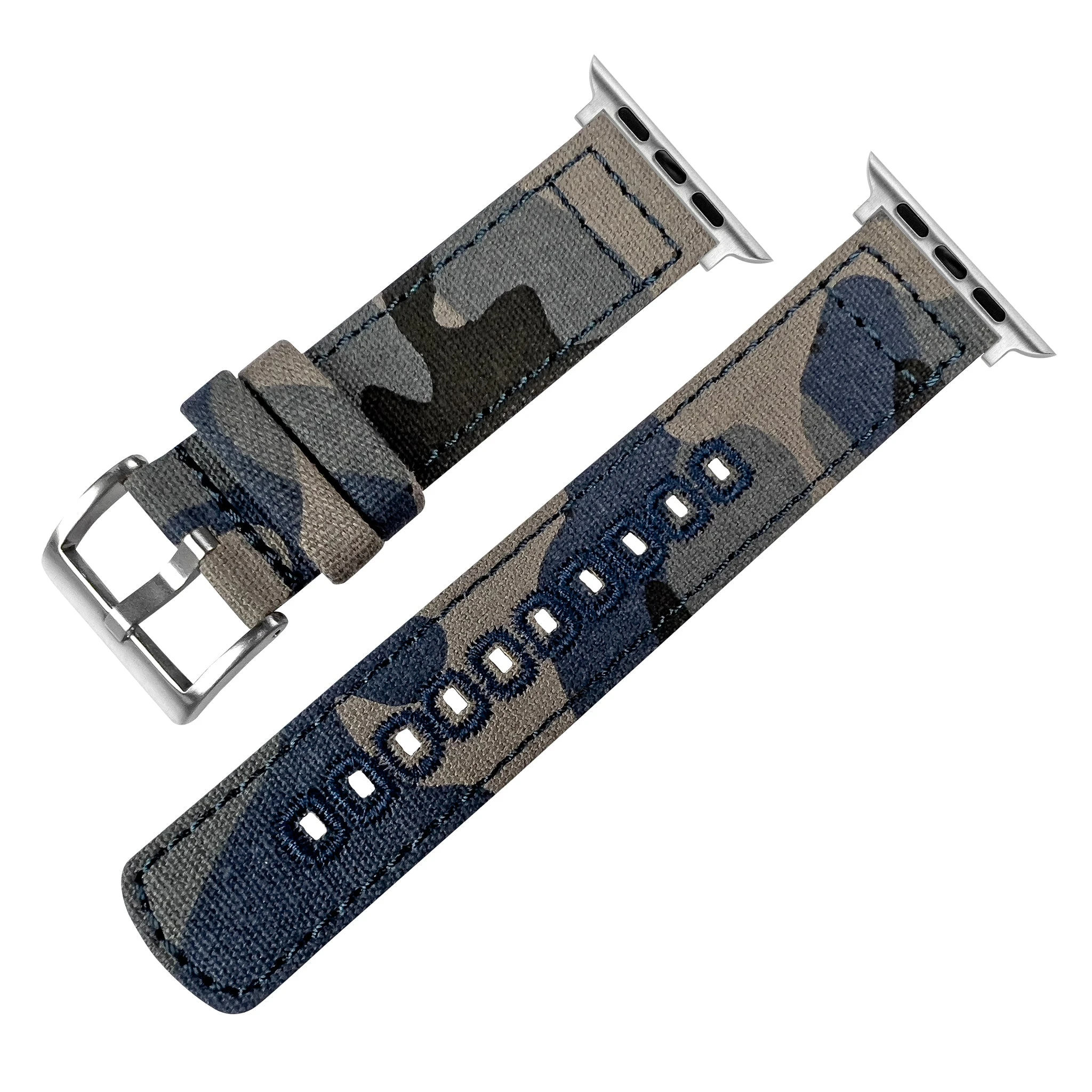 Barton Watch Bands Apple Watch | Navy Camouflage Canvas 8 Barton Watch Bands Apple Watch | Navy Camouflage Canvas - Image 6