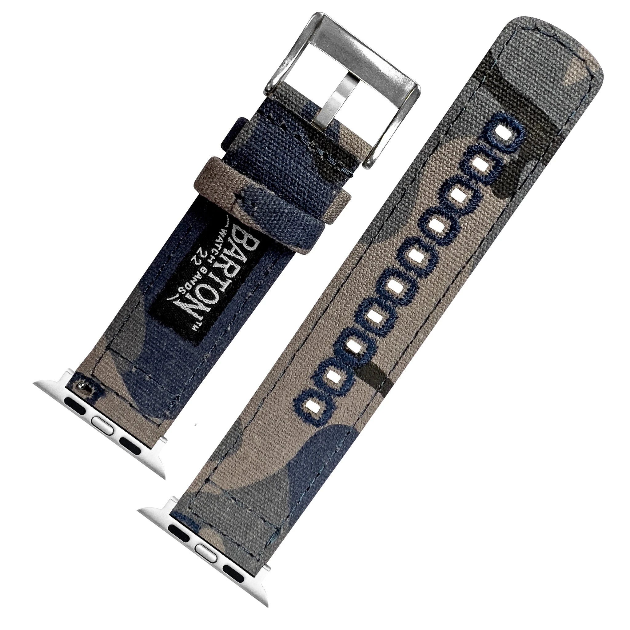 Barton Watch Bands Apple Watch | Navy Camouflage Canvas 10 Barton Watch Bands Apple Watch | Navy Camouflage Canvas - Image 8
