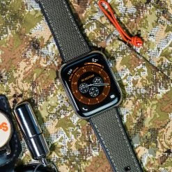 Barton Watch Bands Apple Watch | Army Green Cordura Fabric And Silicone Hybrid -Barton Watch Bands Shop APPL CQR ARMY SS 6copy