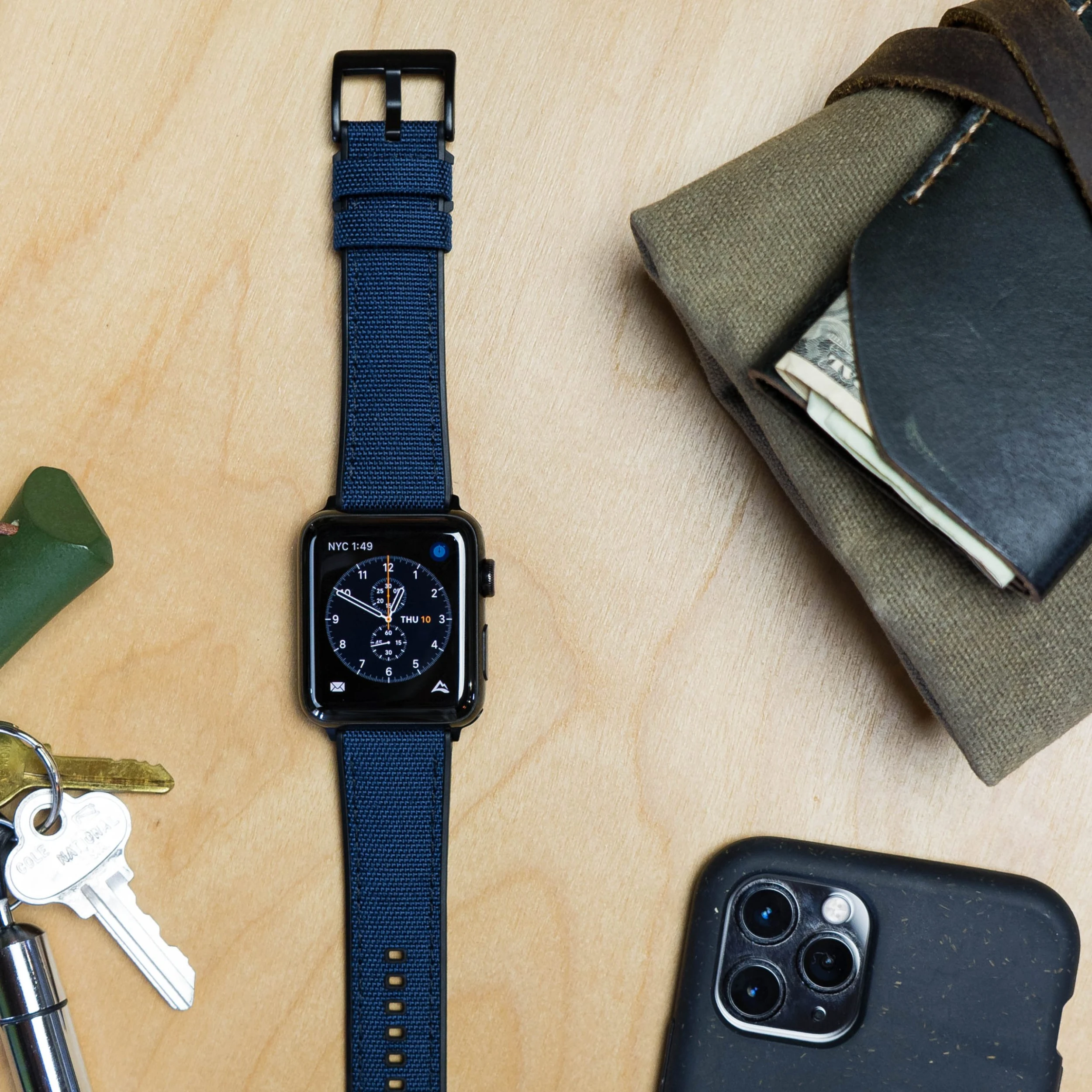 Barton Watch Bands Apple Watch | Navy Blue Cordura Fabric And Silicone Hybrid 5 Barton Watch Bands Apple Watch | Navy Blue Cordura Fabric And Silicone Hybrid - Image 3