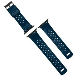 Barton Watch Bands Apple Watch | Tropical-Style 2.0 | Navy Blue -Barton Watch Bands Shop APPLE TROP NAVY BLK DT3 4