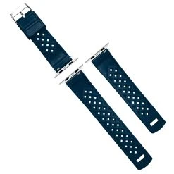 Barton Watch Bands Apple Watch | Tropical-Style 2.0 | Navy Blue -Barton Watch Bands Shop APPLE TROP NAVY SS DT3 4