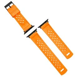 Barton Watch Bands Apple Watch | Tropical-Style 2.0 | Orange -Barton Watch Bands Shop APPLE TROP ORANGE BLK DT3 5