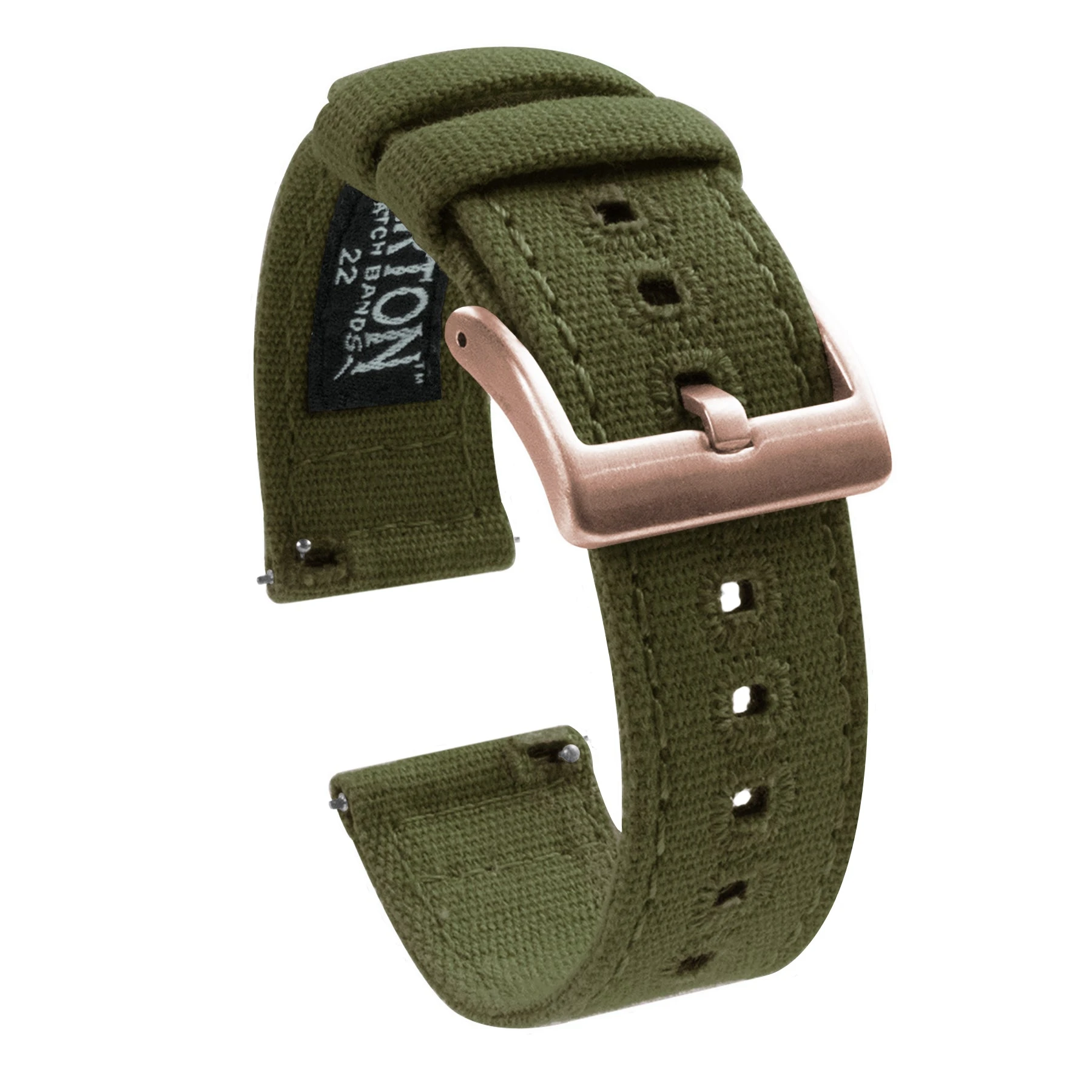 Barton Watch Bands Samsung Galaxy Watch4 | Army Green Canvas 5 Barton Watch Bands Samsung Galaxy Watch4 | Army Green Canvas - Image 3