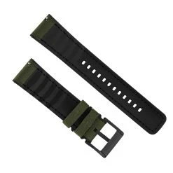 Barton Watch Bands Mobvoi TicWatch | Cordura Fabric & Silicone Hybrid | Army Green 12 Barton Watch Bands Mobvoi TicWatch | Cordura Fabric & Silicone Hybrid | Army Green -Barton Watch Bands Shop ArmyGreenCorduraHybridBackview Black