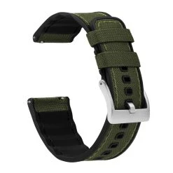 Barton Watch Bands Fossil Q | Cordura Fabric & Silicone Hybrid | Army Green