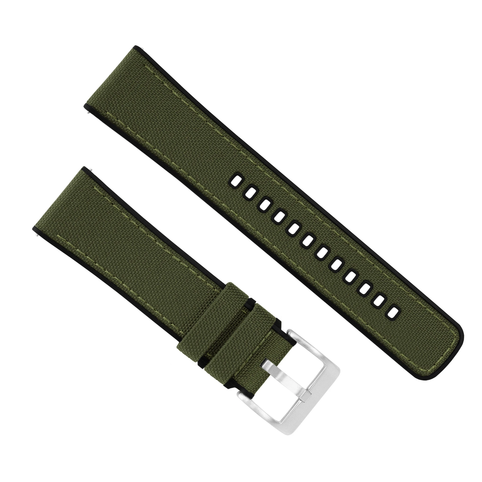 Barton Watch Bands Withings Nokia Activité And Steel HR | Cordura Fabric & Silicone Hybrid | Army Green 4 Barton Watch Bands Withings Nokia Activité And Steel HR | Cordura Fabric & Silicone Hybrid | Army Green - Image 2