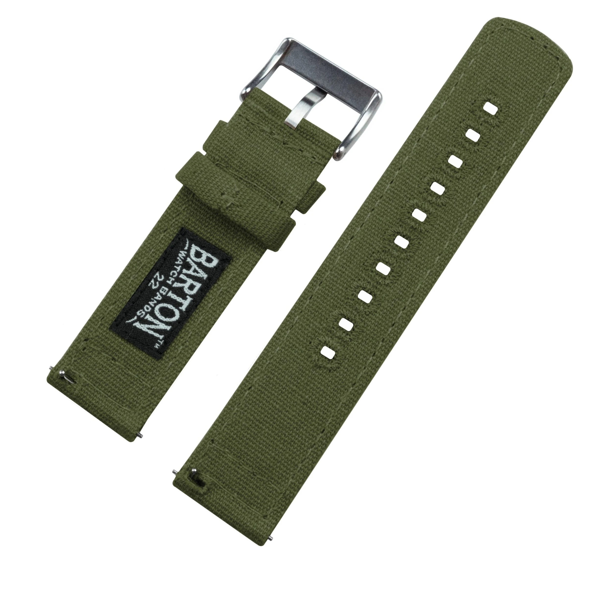 Barton Watch Bands Samsung Galaxy Watch3 | Army Green Canvas 8 Barton Watch Bands Samsung Galaxy Watch3 | Army Green Canvas - Image 6