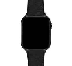 Barton Watch Bands Apple Watch | Black Cordura Fabric And Silicone Hybrid -Barton Watch Bands Shop BlackCorduraHybridAppleCloseUp BlackCase