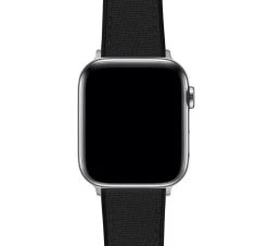 Barton Watch Bands Apple Watch | Black Cordura Fabric And Silicone Hybrid -Barton Watch Bands Shop BlackCorduraHybridAppleCloseUp SS