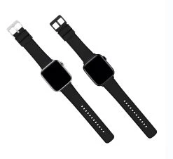 Barton Watch Bands Apple Watch | Black Cordura Fabric And Silicone Hybrid -Barton Watch Bands Shop BlackCorduraHybridAppleFlatlay