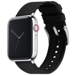 Barton Watch Bands Apple Watch | Black Cordura Fabric And Silicone Hybrid