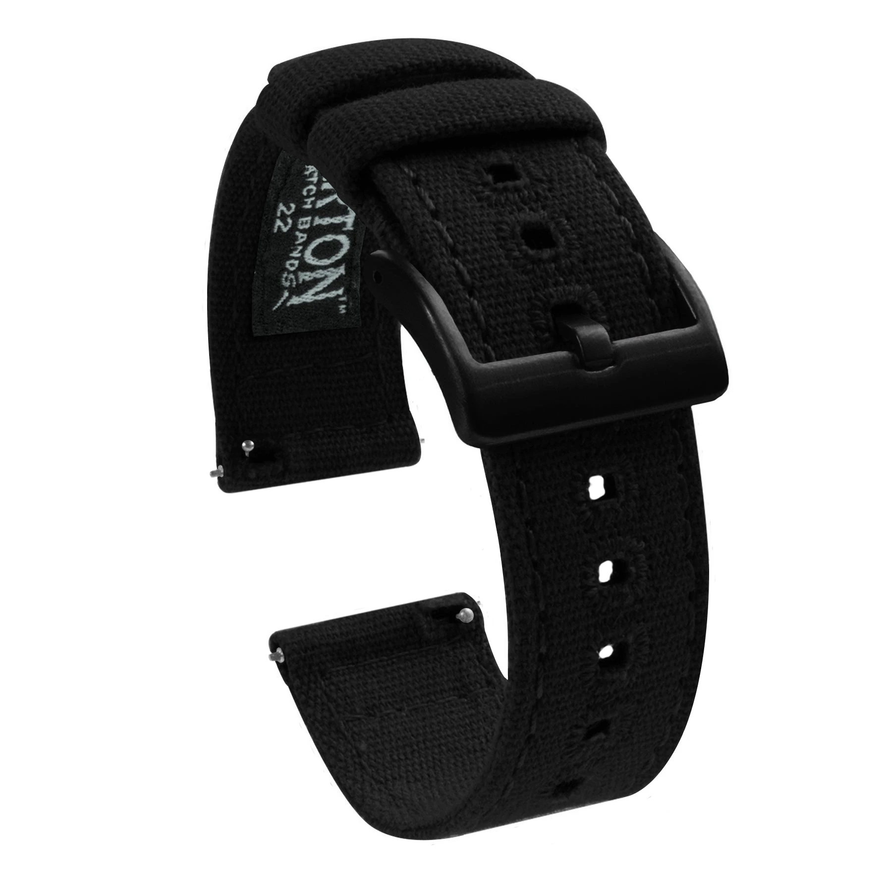Barton Watch Bands Samsung Galaxy Watch4 | Black Canvas 4 Barton Watch Bands Samsung Galaxy Watch4 | Black Canvas - Image 2