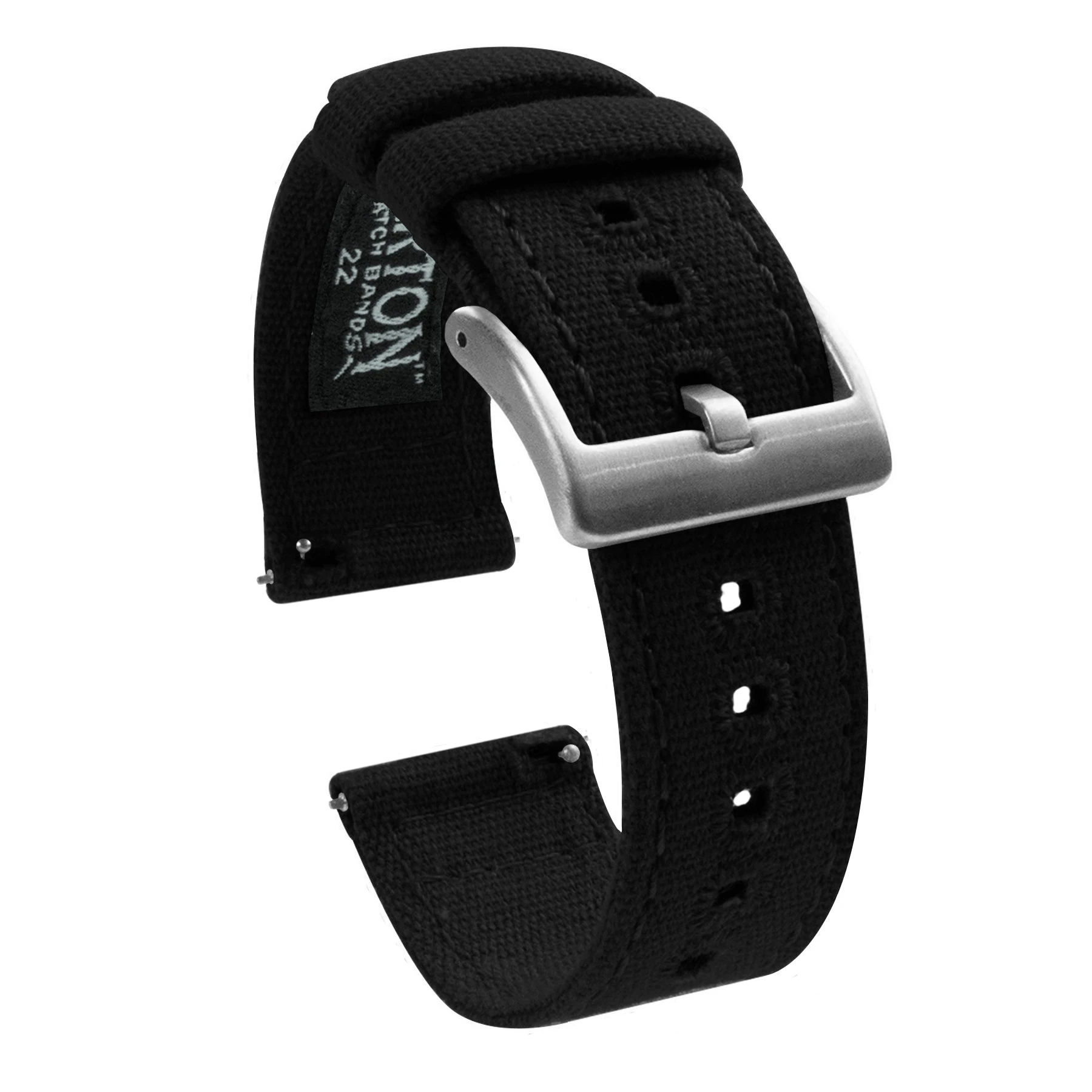 Barton Watch Bands Samsung Galaxy Watch4 | Black Canvas 3 Barton Watch Bands Samsung Galaxy Watch4 | Black Canvas