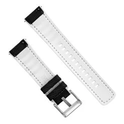 Barton Watch Bands Black Cordura Fabric And White Silicone Hybrid -Barton Watch Bands Shop BottomViewWhiteSS