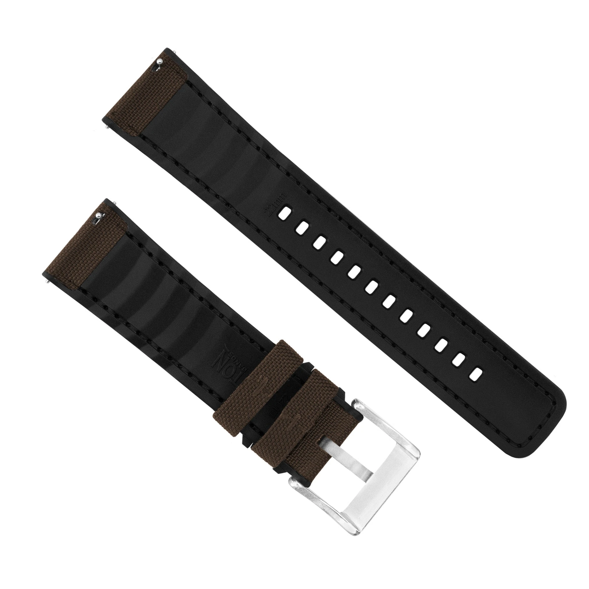 Barton Watch Bands Huwawei Watch | Cordura Fabric & Silicone Hybrid | Chocolate Brown 6 Barton Watch Bands Huwawei Watch | Cordura Fabric & Silicone Hybrid | Chocolate Brown - Image 4