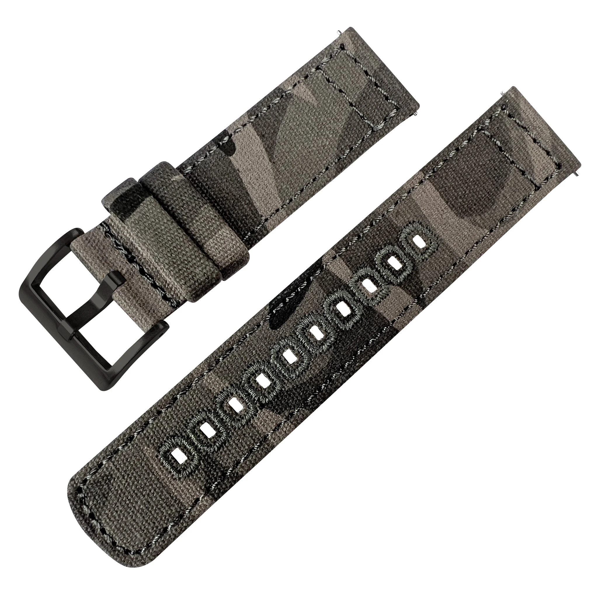 Barton Watch Bands Samsung Galaxy Watch | Grey Camouflage Canvas 9 Barton Watch Bands Samsung Galaxy Watch | Grey Camouflage Canvas - Image 7