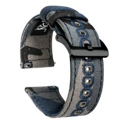 Barton Watch Bands Samsung Galaxy Watch5 | Navy Camouflage Canvas -Barton Watch Bands Shop CANQR CAMONVY BLK DT1 1 55193fb7 f0c4 42f8 9383 97baf7c161a9