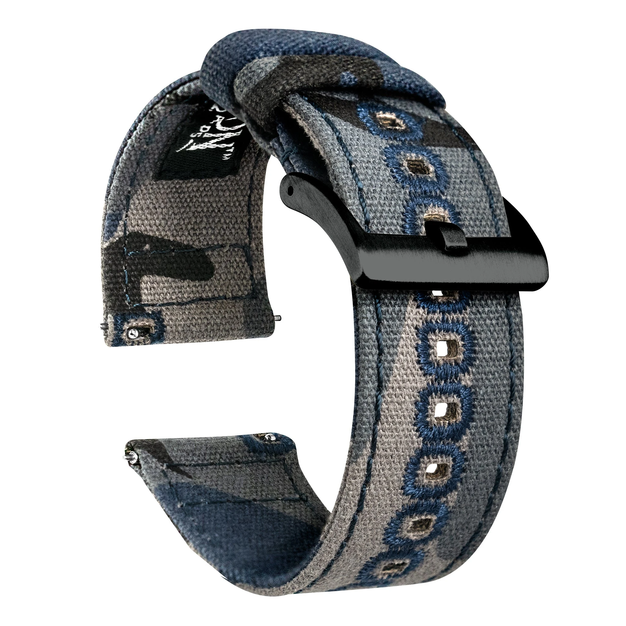 Barton Watch Bands Samsung Galaxy Watch4 | Navy Camouflage Canvas 6 Barton Watch Bands Samsung Galaxy Watch4 | Navy Camouflage Canvas - Image 4