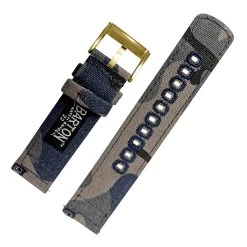 Barton Watch Bands Navy Camouflage | Crafted Canvas -Barton Watch Bands Shop CANQR CAMONVY GOLD DT4 2