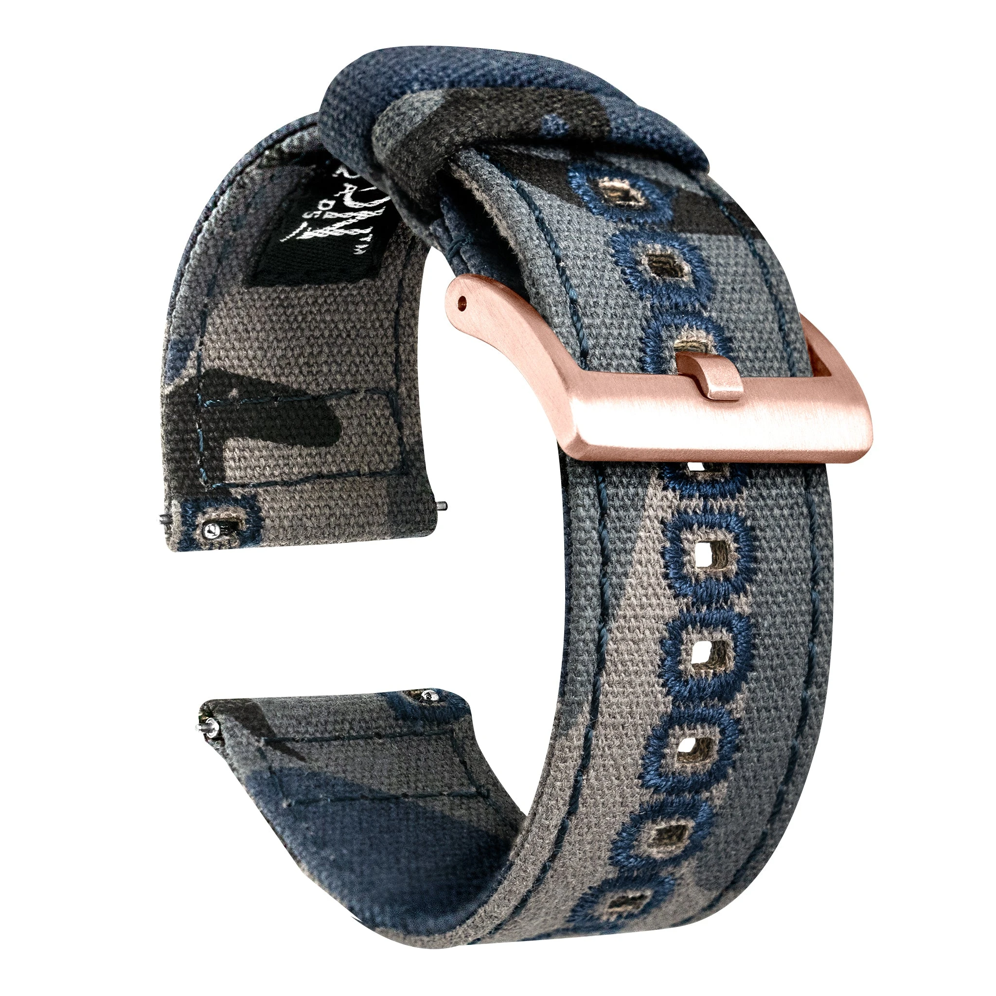 Barton Watch Bands Samsung Galaxy Watch4 | Navy Camouflage Canvas 5 Barton Watch Bands Samsung Galaxy Watch4 | Navy Camouflage Canvas - Image 3