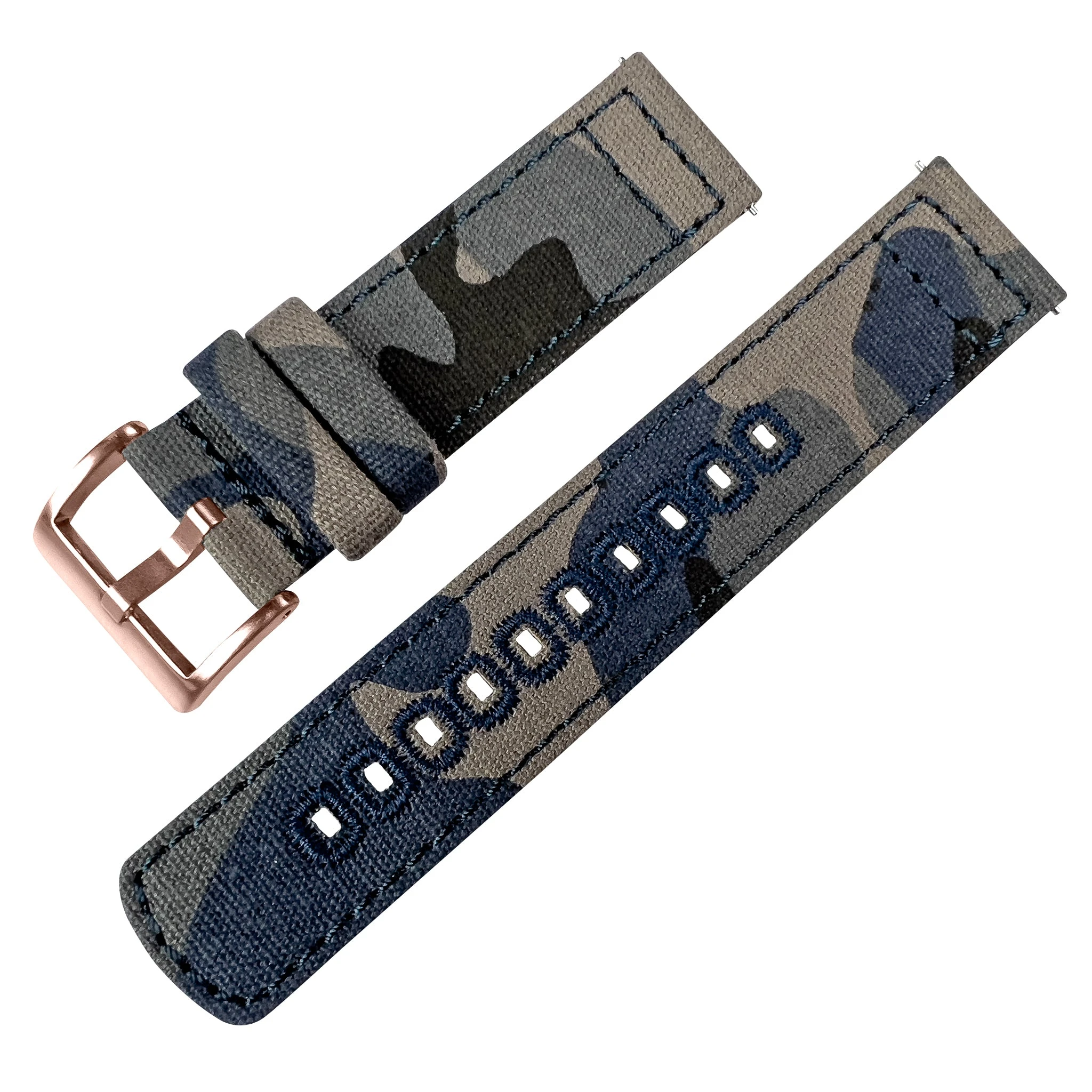 Barton Watch Bands Samsung Galaxy Watch4 | Navy Camouflage Canvas 10 Barton Watch Bands Samsung Galaxy Watch4 | Navy Camouflage Canvas - Image 8