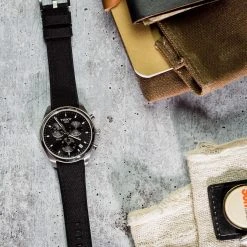 Barton Watch Bands Black Cordura Fabric And Silicone Hybrid 16 Barton Watch Bands Black Cordura Fabric And Silicone Hybrid -Barton Watch Bands Shop CQR BLACK SS