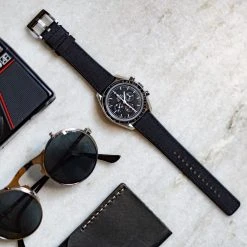 Barton Watch Bands Timex Weekender & Expedition Watches | Cordura Fabric & Silicone Hybrid | Black -Barton Watch Bands Shop CQR BLACK SS 3