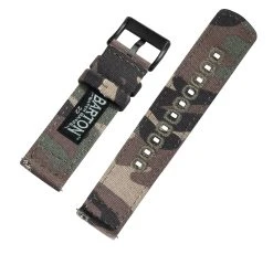 Barton Watch Bands Samsung Galaxy Watch Active 2 | Camouflage Canvas -Barton Watch Bands Shop CamoCanvasBackView Black