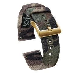 Barton Watch Bands Camouflage | Crafted Canvas -Barton Watch Bands Shop CamoMainLoop Gold