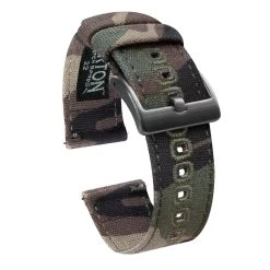 Barton Watch Bands Camouflage | Crafted Canvas -Barton Watch Bands Shop CamoMainLoop Gunmetal