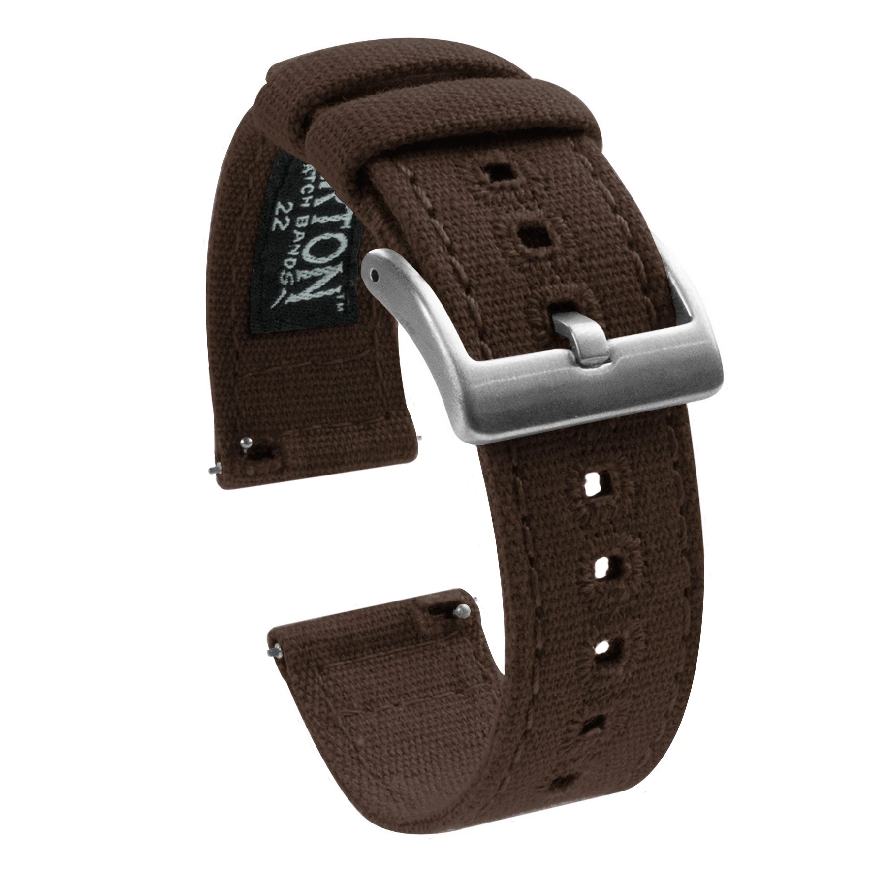 Barton Watch Bands Samsung Galaxy Watch3 | Chocolate Brown Canvas 4 Barton Watch Bands Samsung Galaxy Watch3 | Chocolate Brown Canvas - Image 2