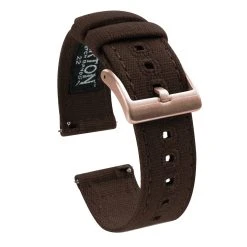Barton Watch Bands Samsung Galaxy Watch5 | Chocolate Brown Canvas -Barton Watch Bands Shop ChocolateBrownCanvasV2 RoseGold 0fe8bcd8 8a6f 4481 a64a ca5e30697d7a
