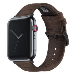 Barton Watch Bands Apple Watch | Chocolate Brown Canvas -Barton Watch Bands Shop ChocolateBrownCanvas BlackHardware