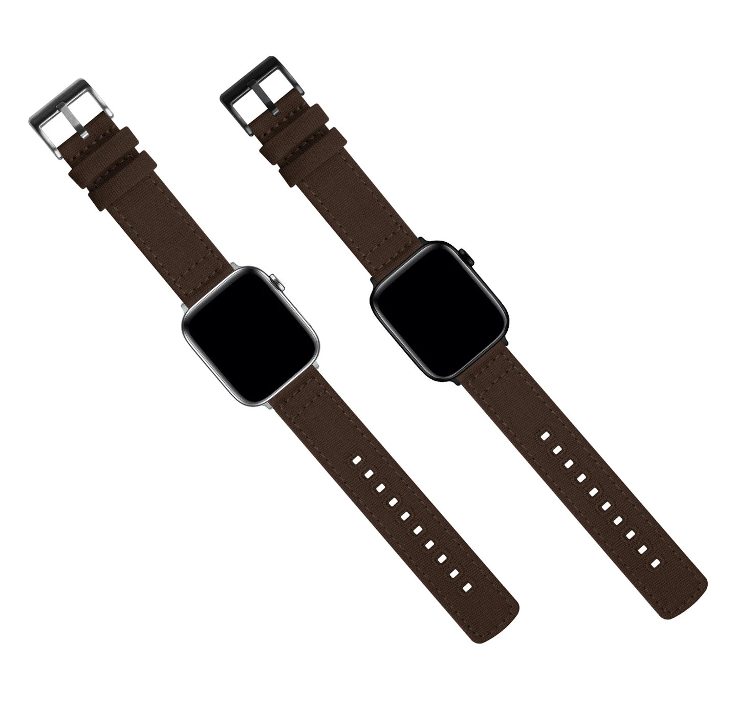 Barton Watch Bands Apple Watch | Chocolate Brown Canvas - Image 2