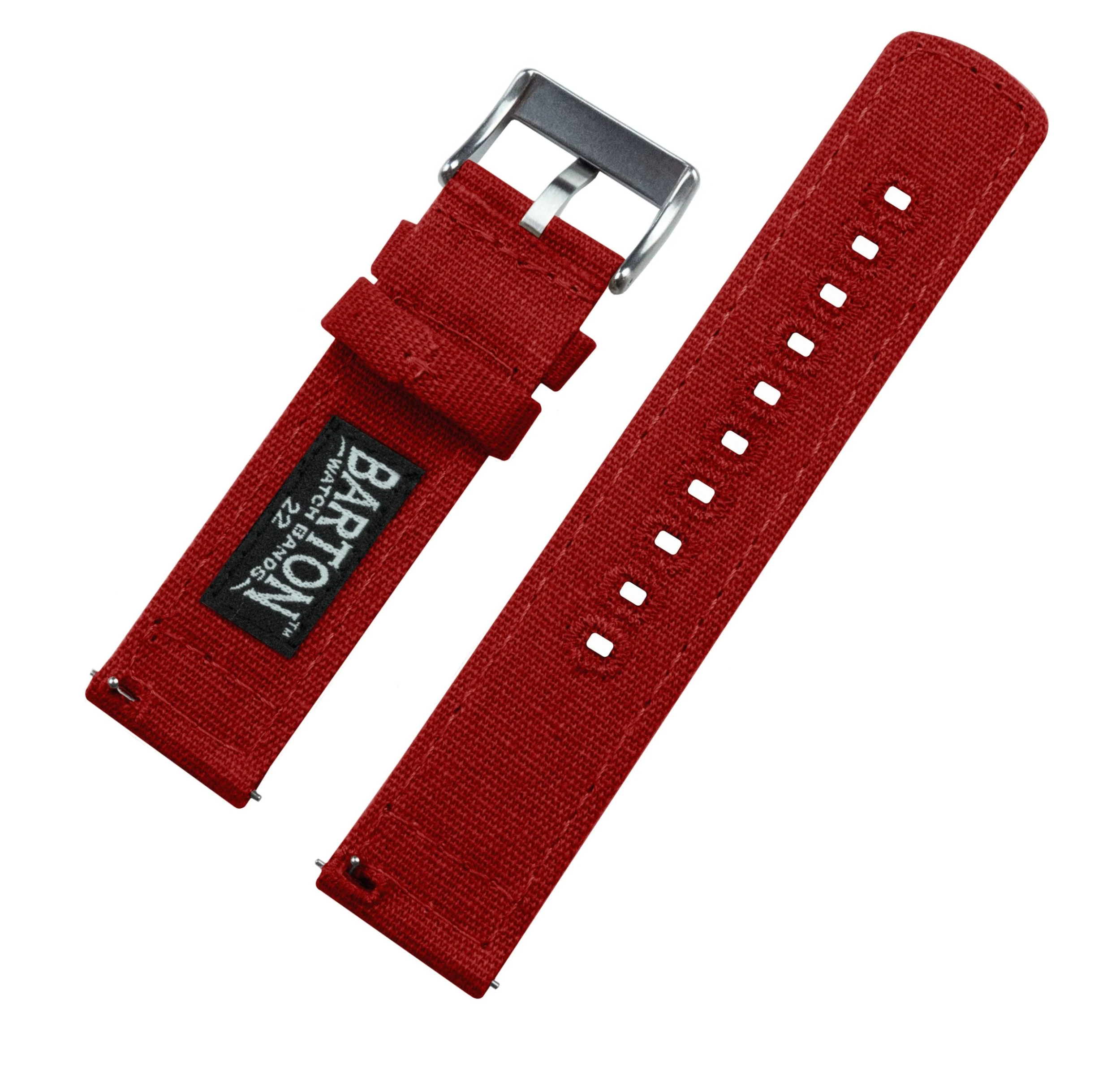 Barton Watch Bands Samsung Galaxy Watch4 | Crimson Red Canvas 7 Barton Watch Bands Samsung Galaxy Watch4 | Crimson Red Canvas - Image 5