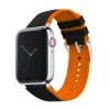 Barton Watch Bands Apple Watch | Black Cordura Fabric And Pumpkin Orange Silicone Hybrid -Barton Watch Bands Shop DT1AppleOrangeSS