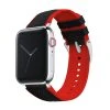 Barton Watch Bands Apple Watch | Black Cordura Fabric And Crimson Red Silicone Hybrid -Barton Watch Bands Shop DT1AppleRedSS
