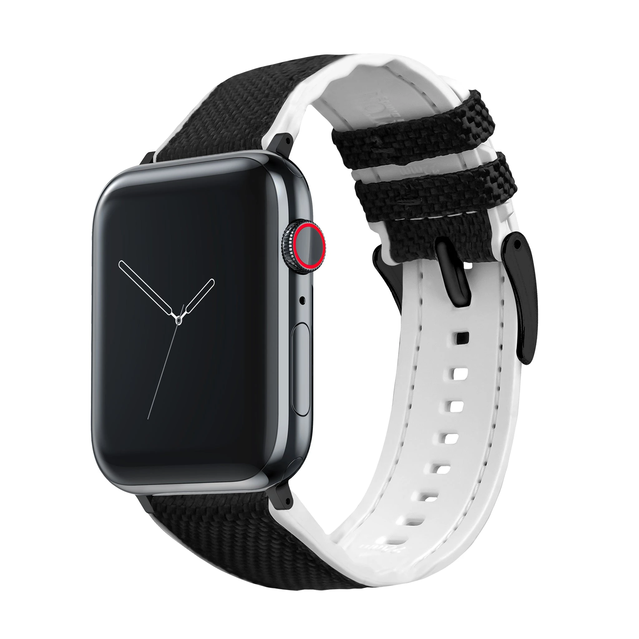Barton Watch Bands Apple Watch | Black Cordura Fabric And White Silicone Hybrid 11 Barton Watch Bands Apple Watch | Black Cordura Fabric And White Silicone Hybrid - Image 9