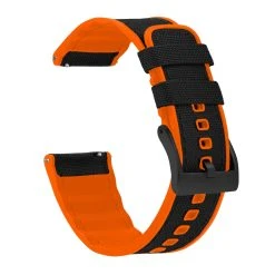 Barton Watch Bands Black Cordura Fabric And Pumpkin Orange Silicone Hybrid 18 Barton Watch Bands Black Cordura Fabric And Pumpkin Orange Silicone Hybrid -Barton Watch Bands Shop DT1OrangeBLK