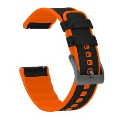 Barton Watch Bands Black Cordura Fabric And Pumpkin Orange Silicone Hybrid 20 Barton Watch Bands Black Cordura Fabric And Pumpkin Orange Silicone Hybrid -Barton Watch Bands Shop DT1OrangeGUNM