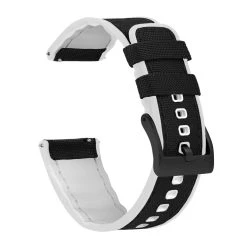 Barton Watch Bands Black Cordura Fabric And White Silicone Hybrid -Barton Watch Bands Shop DT1WhiteBLK