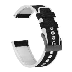 Barton Watch Bands Black Cordura Fabric And White Silicone Hybrid -Barton Watch Bands Shop DT1WhiteGUNM