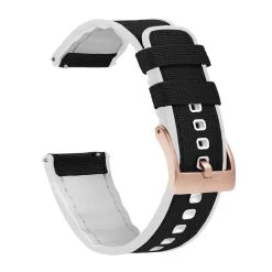 Barton Watch Bands Black Cordura Fabric And White Silicone Hybrid -Barton Watch Bands Shop DT1WhiteROSE