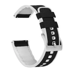 Barton Watch Bands Black Cordura Fabric And White Silicone Hybrid