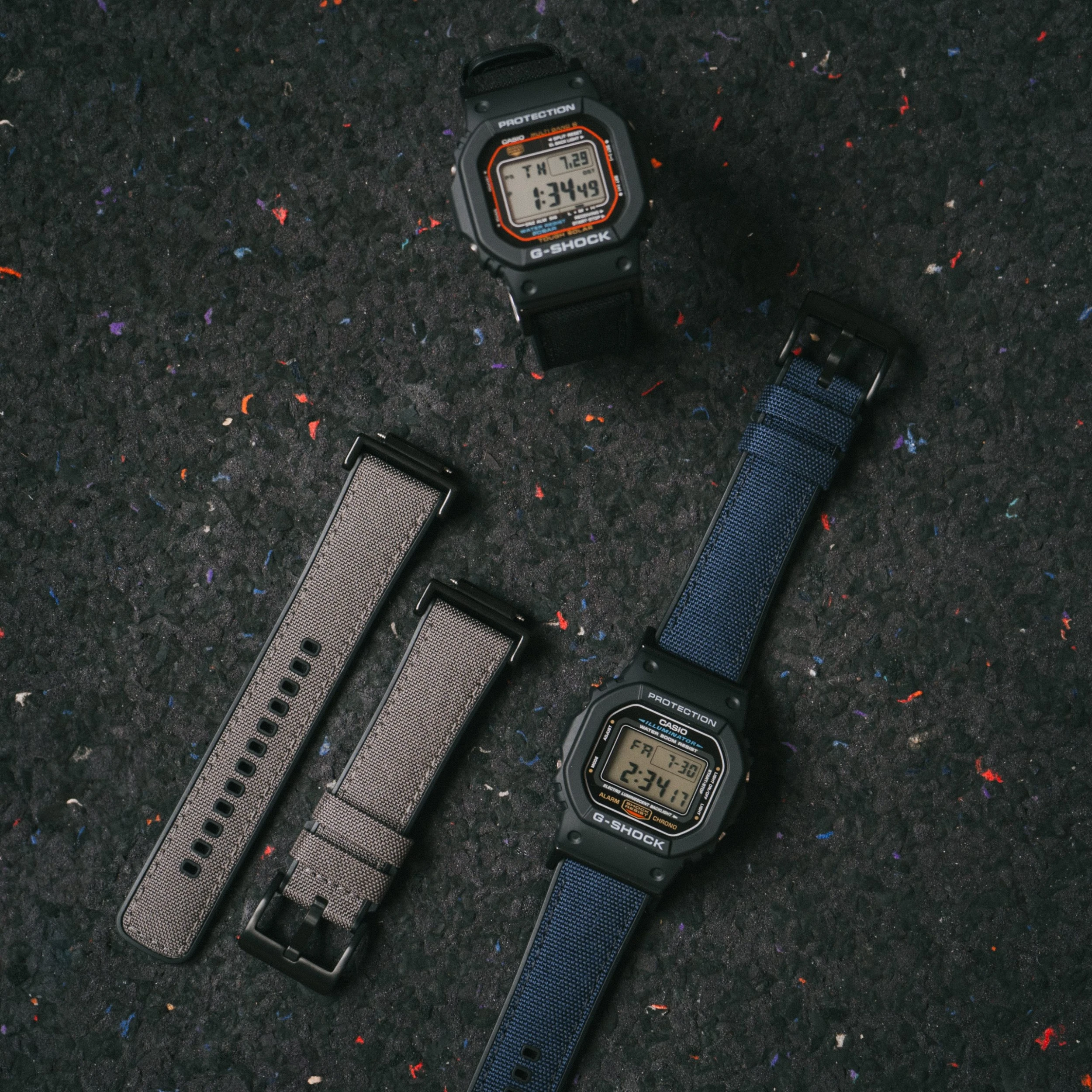 Barton Watch Bands Army Green Cordura® Fabric And Silicone Hybrid | G-SHOCK 4 Barton Watch Bands Army Green Cordura® Fabric And Silicone Hybrid | G-SHOCK - Image 2