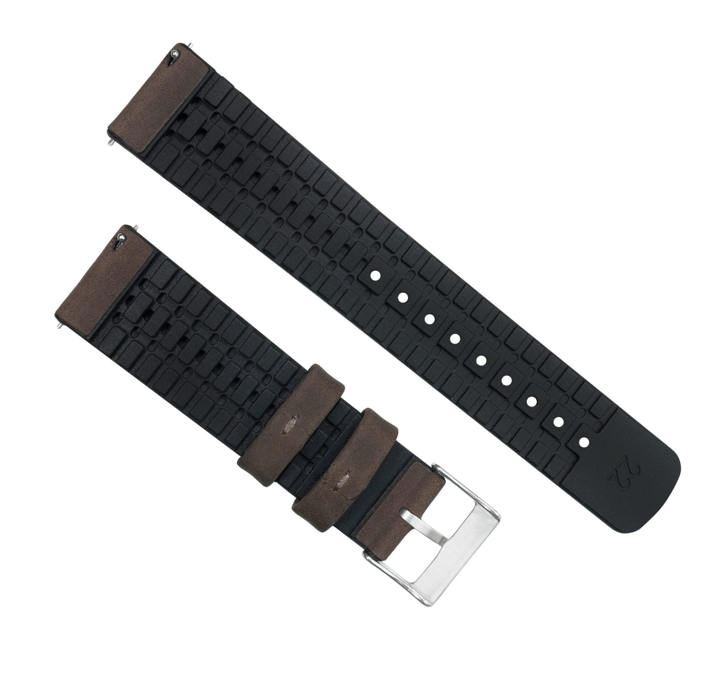 Barton Watch Bands Huwawei Watch | Leather And Rubber Hybrid | Smoke Brown 5 Barton Watch Bands Huwawei Watch | Leather And Rubber Hybrid | Smoke Brown - Image 3