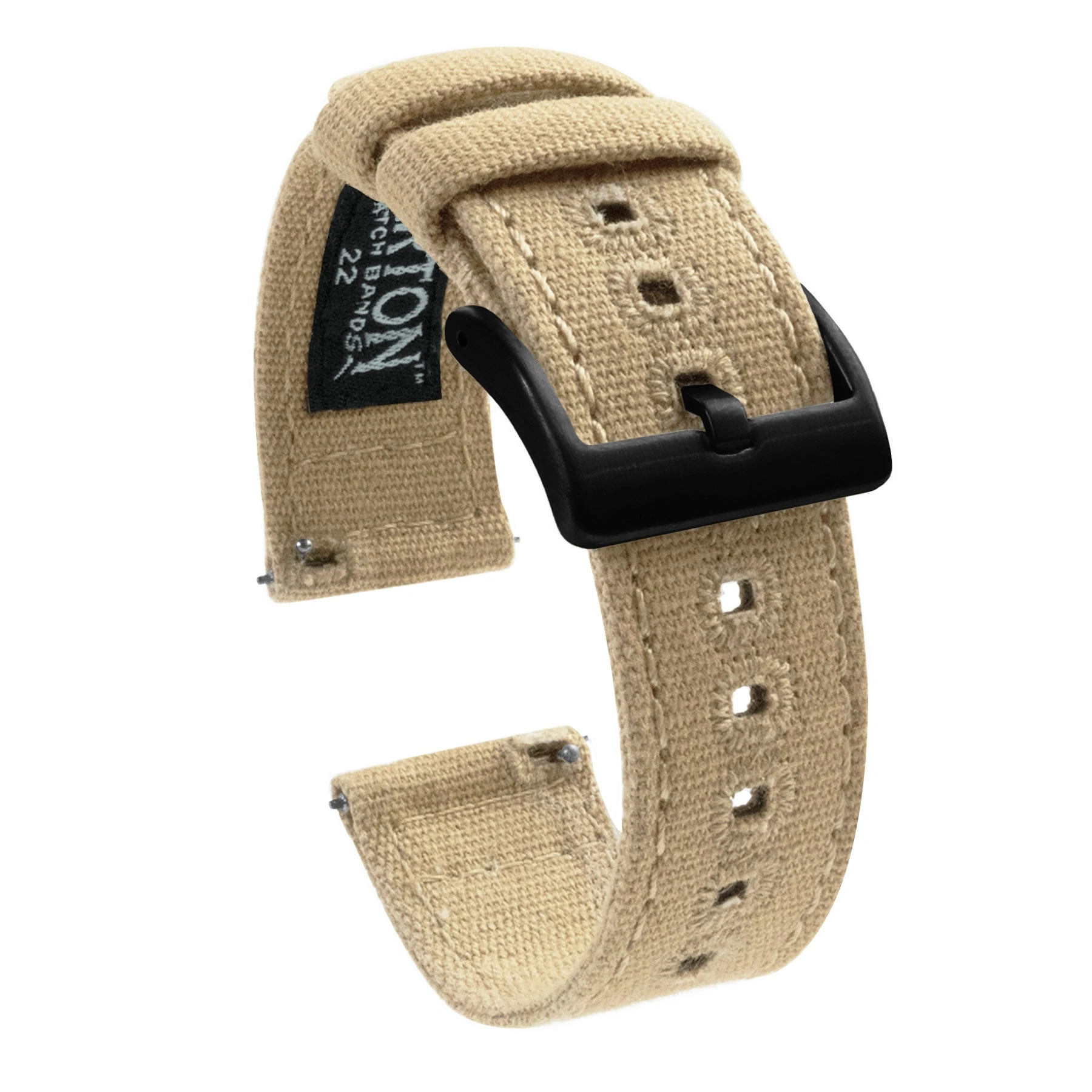 Barton Watch Bands Samsung Galaxy Watch4 | Khaki Canvas 4 Barton Watch Bands Samsung Galaxy Watch4 | Khaki Canvas - Image 2